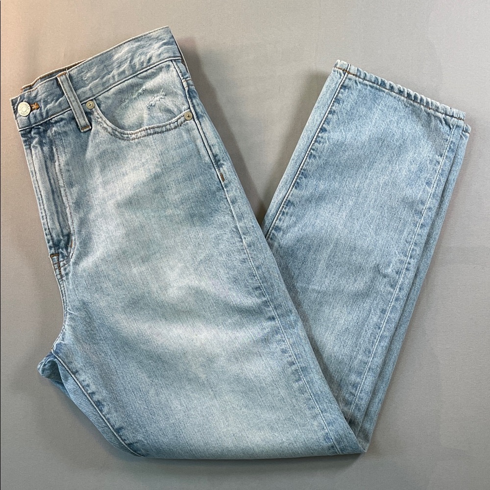 Madewell High Rise Slightly Distressed Straight Leg “The Perfect Vintage” Jeans